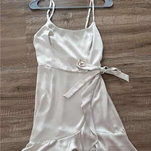 Champagne satin mini dress